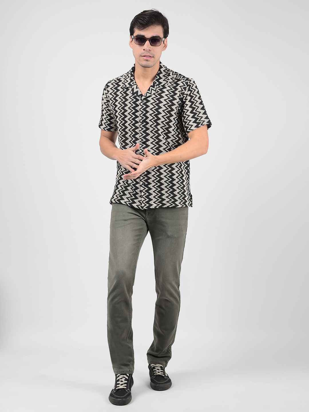 Numero Uno Men Striped Black Shirt